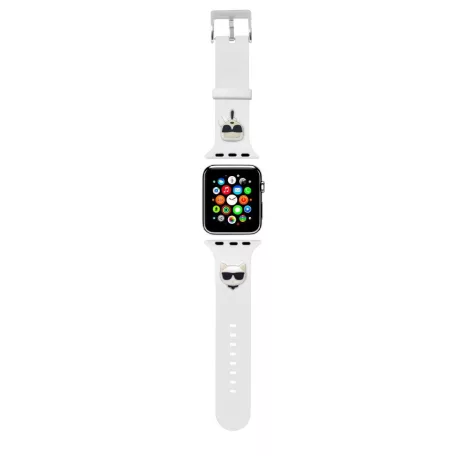 Karl Lagerfeld and Choupette Apple Watch 38/40mm óraszíj fehér (KLAWMSLCKW)