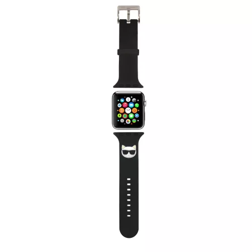 Karl Lagerfeld Choupette Head Apple Watch 38/40mm óraszíj fekete (KLAWMSLCK)