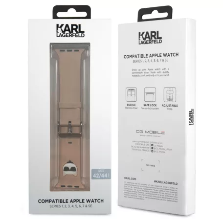 Karl Lagerfeld Choupette Head Apple Watch 42/44mm óraszíj pink (KLAWLSLCP)