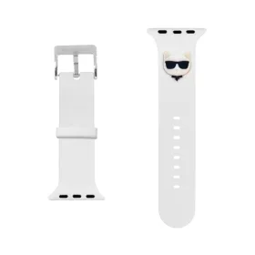   Karl Lagerfeld Choupette Head Apple Watch 42/44mm óraszíj fehér (KLAWLSLCW)