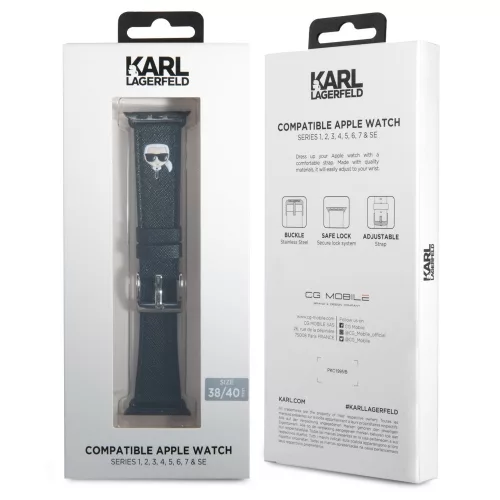 Karl Lagerfeld Karl Head Apple Watch 38/40mm óraszíj fekete (KLAWMOKHK)