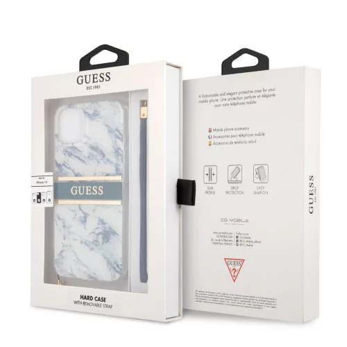 Guess Apple iPhone 13 Pro Max (6.7) TPU Marble hátlapvédő tok kék (GUHCP13XKMABBL)