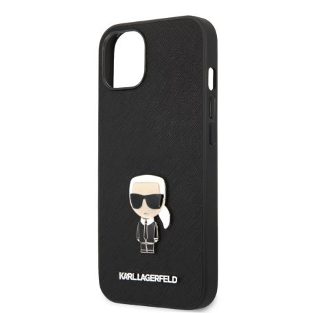 Karl Lagerfeld Apple iPhone 13 Mini (5.4) PU Saffiano Ikonik hátlapvédő tok fekete (KLHCP13SIKMSBK)