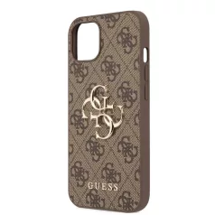   Guess Apple iPhone 13 Mini (5.4) PU 4G Metal Logo hátlapvédő tok barna (GUHCP13SPU4GHBR)