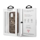 Guess Apple iPhone 13 Mini (5.4) PU 4G Metal Logo hátlapvédő tok barna (GUHCP13SPU4GHBR)