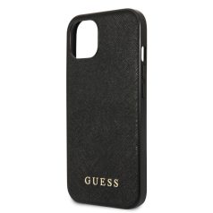   Guess Apple iPhone 13 (6.1) Saffiano PU Silicone hátlapvédő tok fekete (GUHCP13MSLSABK)