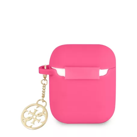 Guess Apple AirPods 1/2 szilikon tok pink (GUA2LSC4EF)