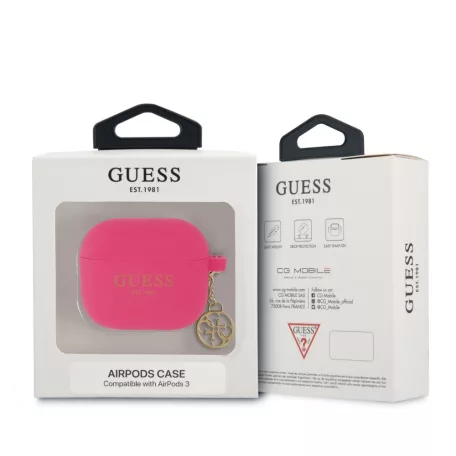 Guess Apple AirPods 3 szilikon tok pink (GUA3LSC4EF)