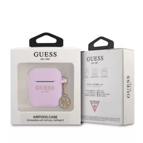 Guess 4G Charms Apple AirPods 1/2 szilikon tok lila (GUA2LSC4EU)