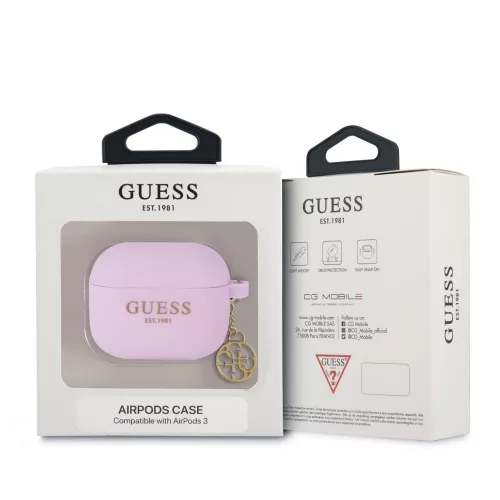 Guess Apple AirPods 3 szilikon tok lila (GUA3LSC4EU)