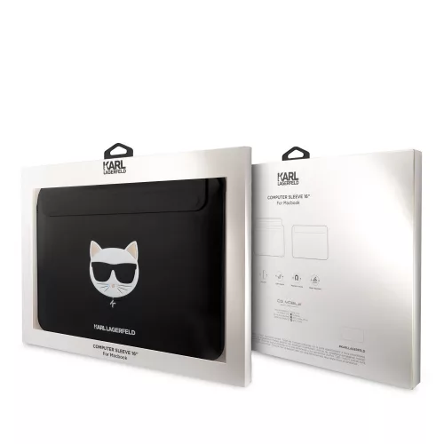 Karl Lagerfeld Choupette Head Embossed fekete laptop táska 16" (KLCS16CHBK)