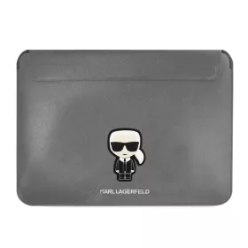  Karl Lagerfeld Saffiano Ikonik ezüst laptop táska 16" (KLCS16PISFG)