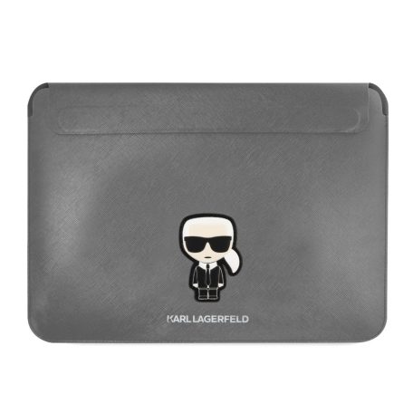 Karl Lagerfeld Saffiano Ikonik ezüst laptop táska 16" (KLCS16PISFG)