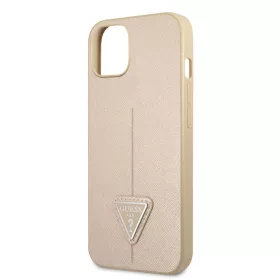   Guess PU Saffiano Triangle Apple iPhone 13 Pro Max (6.7) hátlapvédő tok arany (GUHCP13XPSATLE)