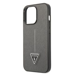  Guess PU Saffiano Triangle Apple iPhone 13 Mini (5.4) hátlapvédő tok ezüst (GUHCP13SPSATLG)