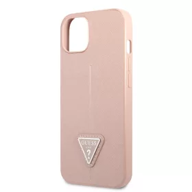   Guess PU Saffiano Triangle Apple iPhone 13 (6.1) hátlapvédő tok pink (GUHCP13MPSATLP)