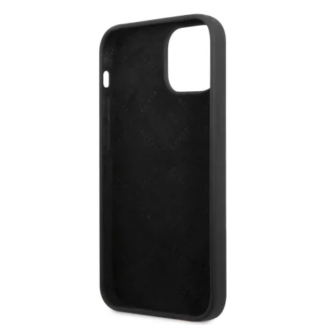Guess Silicone Line Triangle Apple iPhone 13 Mini (5.4) hátlapvédő tok fekete (GUHCP13SSLTGK)