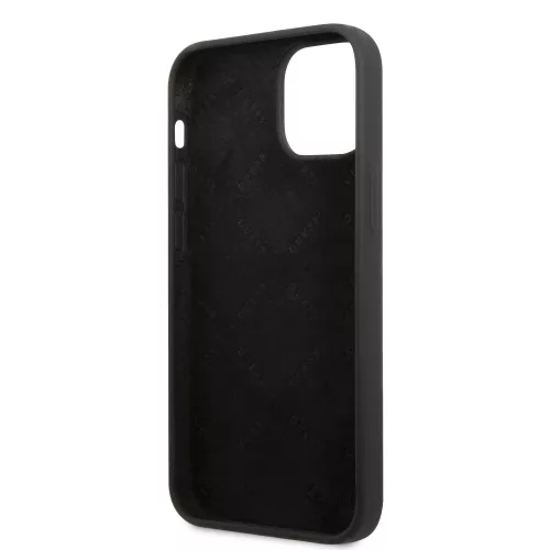 Guess Silicone Line Triangle Apple iPhone 13 Mini (5.4) hátlapvédő tok fekete (GUHCP13SSLTGK)