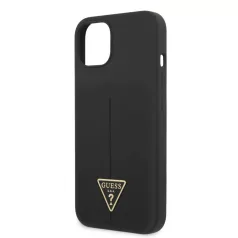   Guess Silicone Line Triangle Apple iPhone 13 (6.1) hátlapvédő tok fekete (GUHCP13MSLTGK)