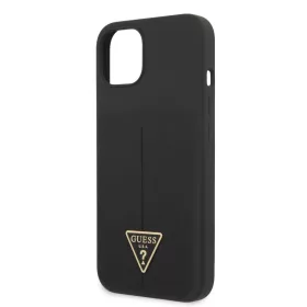   Guess Silicone Line Triangle Apple iPhone 13 (6.1) hátlapvédő tok fekete (GUHCP13MSLTGK)