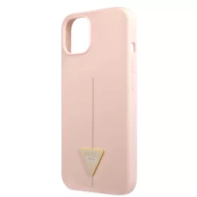   Guess Silicone Line Triangle Apple iPhone 13 Pro (6.1) hátlapvédő tok pink (GUHCP13LSLTGP)