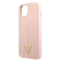   Guess Silicone Line Triangle Apple iPhone 13 Pro Max (6.7) hátlapvédő tok pink (GUHCP13XSLTGP)