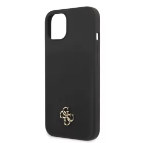   Guess Apple iPhone 13 (6.1) 4G Silicone Metal Logo hátlapvédő tok fekete (GUHCP13MS4LK)