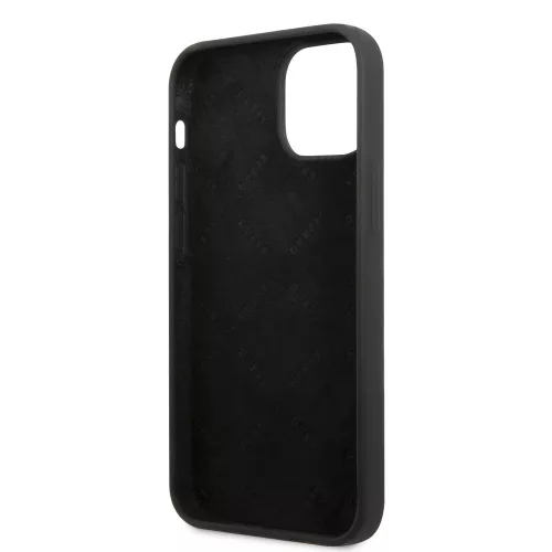 Guess Apple iPhone 13 (6.1) 4G Silicone Metal Logo hátlapvédő tok fekete (GUHCP13MS4LK)