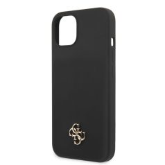   Guess Apple iPhone 13 Pro (6.1) 4G Silicone Metal Logo hátlapvédő tok fekete (GUHCP13LS4LK)