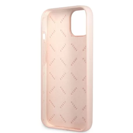 Guess Apple iPhone 13 Pro (6.1) 4G Silicone Metal Logo hátlapvédő tok pink (GUHCP13LS4LP)