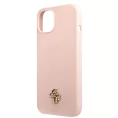  Guess Apple iPhone 13 Pro Max (6.7) 4G Silicone Metal Logo hátlapvédő tok pink (GUHCP13XS4LP)