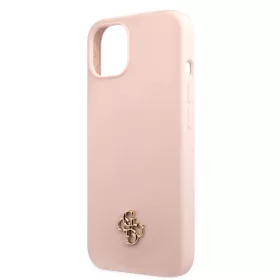  Guess Apple iPhone 13 Pro Max (6.7) 4G Silicone Metal Logo hátlapvédő tok pink (GUHCP13XS4LP)