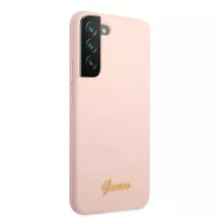   Guess Samsung SM-S906 Galaxy S22 Plus (2022) Silicone Metal Logo hátlapvédő tok pink (GUHCS22MLSLMGPP)