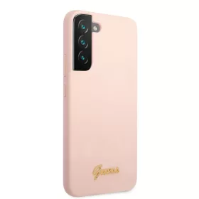   Guess Samsung SM-S906 Galaxy S22 Plus (2022) Silicone Metal Logo hátlapvédő tok pink (GUHCS22MLSLMGPP)