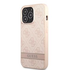   Guess Apple iPhone 13 Pro (6.1) PU 4G Stripe hátlapvédő tok pink (GUHCP13LP4SNP)