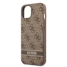 Guess PU 4G Stripe Apple iPhone 13 Mini (5.4) hátlapvédő tok barna (GUHCP13SP4SNW)