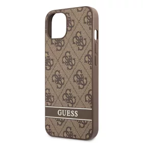   Guess PU 4G Stripe Apple iPhone 13 Mini (5.4) hátlapvédő tok barna (GUHCP13SP4SNW)
