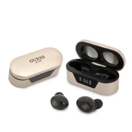 Guess True Wireless Classic Logo Bluetooth 5.0 sztereó TWS headset beépített mikrofonnal arany (GUTWST31ED)