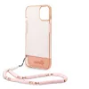 Guess Apple iPhone 14 Pro (6.1) PC/TPU Camera Outline Translucent hátlapvédő tok pink (GUHCP14LHGCOHP)
