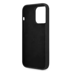   Guess Apple iPhone 14 Pro (6.1) Liquid Silicone Metal Logo hátlapvédő tok fekete (GUHCP14LSLSMK)