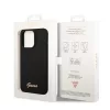 Guess Apple iPhone 14 Pro Max (6.7) Silicone Metal Logo hátlapvédő tok fekete (GUHCP14XSLSMK)