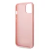 Guess Apple iPhone 14 Plus (6.7) PC/TPU Glitter Flakes Metal Logo hátlapvédő tok pink (GUHCP14MHGGSHP)