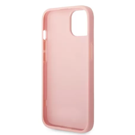 Guess Apple iPhone 14 Plus (6.7) PC/TPU Glitter Flakes Metal Logo hátlapvédő tok pink (GUHCP14MHGGSHP)