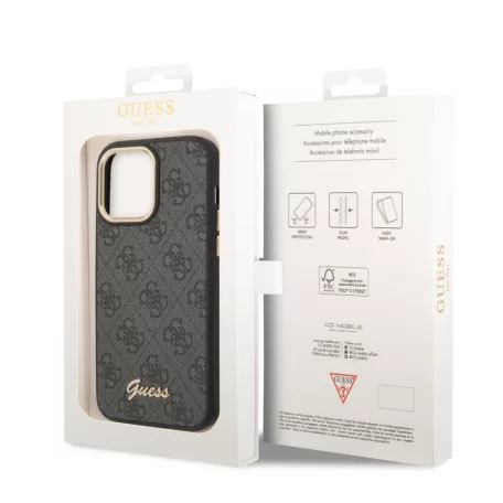 Guess Apple iPhone 14 Pro (6.1) PC/TPU 4G Metal Camera Outline hátlapvédő tok fekete (GUHCP14LHG4SHK)