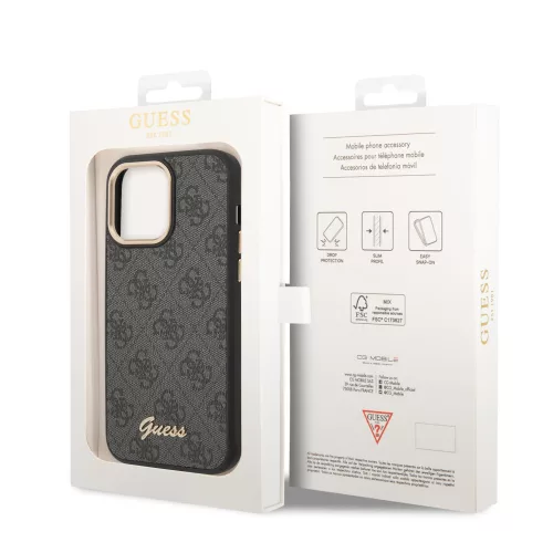 Guess Apple iPhone 14 Pro (6.1) PC/TPU 4G Metal Camera Outline hátlapvédő tok fekete (GUHCP14LHG4SHK)