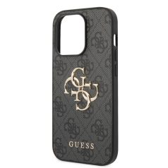   Guess Apple iPhone 14 Pro (6.1) PU 4G Metal Logo hátlapvédő tok szürke (GUHCP14L4GMGGR)