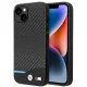 BMW Leather Carbon Apple iPhone 14 Plus / 15 Plus (6.7) hátlapvédő tok fekete (BMHCP14M22NBCK)