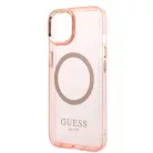 Guess Apple iPhone 14 (6.1) Translucent MagSafe hátlapvédő tok pink (GUHMP14SHTCMP)