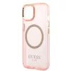 Guess Apple iPhone 14 Plus (6.7) Translucent MagSafe hátlapvédő tok pink (GUHMP14MHTCMP)
