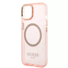   Guess Apple iPhone 14 Plus (6.7) Translucent MagSafe hátlapvédő tok pink (GUHMP14MHTCMP)